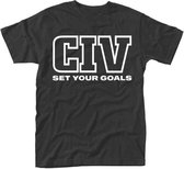 CIV Heren Tshirt -M- Set Your Goals Zwart