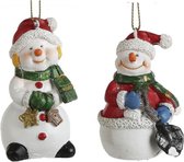 Kerstboomversiering setje van 2x kersthangers figuurtjes kerstornamenten 8 cm - Kersthangers/ornamenten