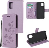 Samsung Galaxy A31 Hoesje - Coverup Bloemen & Vlinders Book Case - Paars
