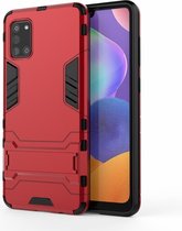 Armor Kickstand Back Cover - Samsung Galaxy A31 Hoesje - Rood