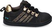 Bunnies JR Puk Pit Meisjes Lage Sneakers - Zwart - Leer - Veters