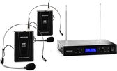 VHF-400 Duo 2 2-kanaals draadloze microfoonset 1x receiver + 2x headset