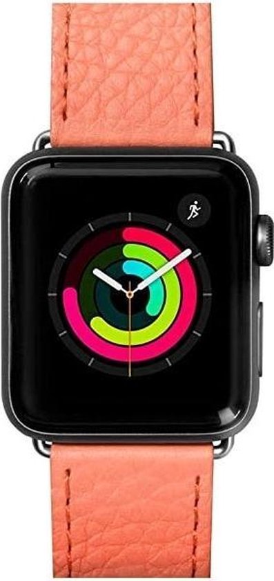 LAUT - Bandje voor Apple Watch 6 44mm - Medium Leer Milano Watch Strap  Koraal Oranje | bol.com