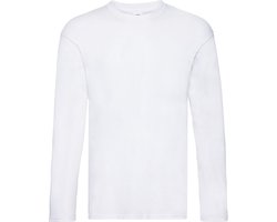 Fruit Of The Loom Heren Originele T-shirt Lange Mouwen (Wit)