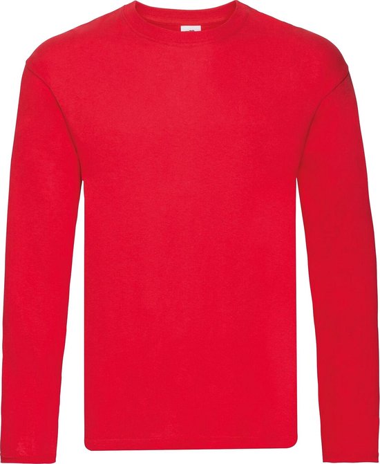 T-shirt à manches longues Original pour hommes Fruit Of The Loom (rouge)
