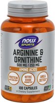 Now Arginina Y Ornitina 500-250 Mg 100 Caps