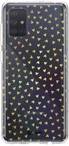 Casetastic Samsung Galaxy A71 (2020) Hoesje - Softcover Hoesje met Design - Golden Hearts Transparant Print