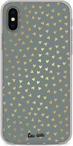 Casetastic Apple iPhone X / iPhone XS Hoesje - Softcover Hoesje met Design - Golden Hearts Green Print