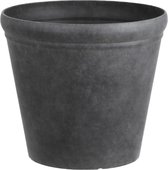 Mica Decorations Lima Bloempot - H27 x Ø31 cm - Lichtgewicht Kunststof - Antraciet