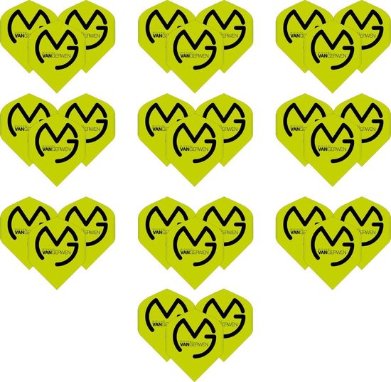 Afbeelding van het spel Dragon darts 10 sets (30 stuks) - Michael van Gerwen - darts flights - groen - 100 micron