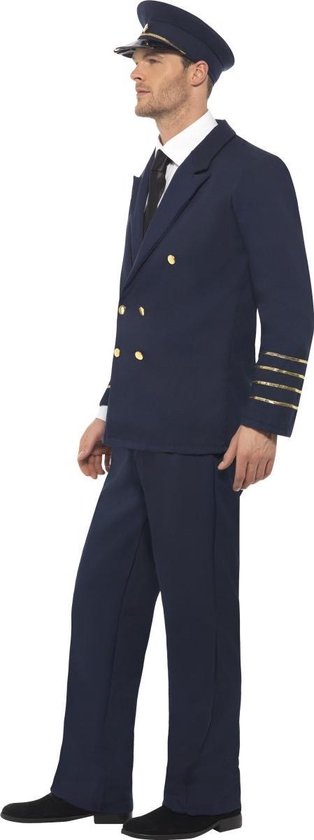 Blauw pilotenkostuum voor mannen - Volwassenen kostuums