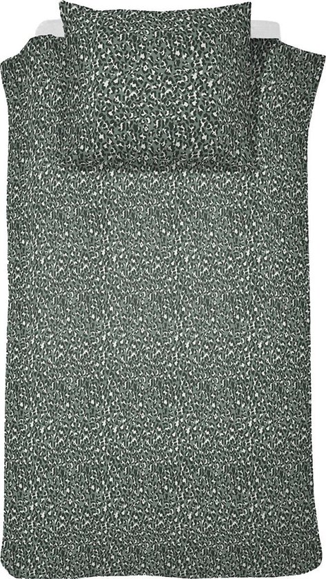 Hoogwaardige Percale Katoen Eenpersoons Dekbedovertrek Leopard Groen | 140x200/220 | Fijner Geweven | Topkwaliteit