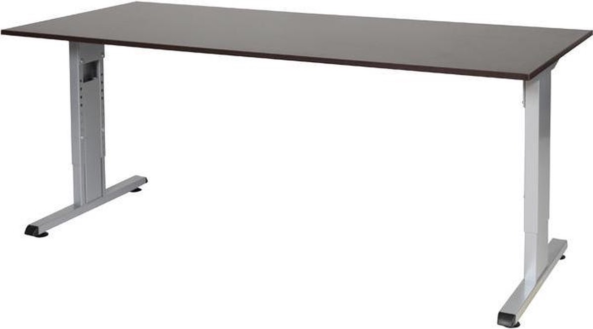 RoomForTheNew Bureau Schiphol Normal-Bureau - Bureautafel - Gaming bureau - Game bureau - Computertafel - Desk - Bureau wit - Verstelbaar bureau - Gaming Desk - Bureau tafel - Bureau verstelbaar--Logan eiken blad-Aluminium onderstel- 180x80