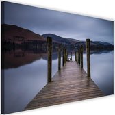 Schilderij Houten pier, 2 maten, grijs/bruin, Premium print