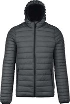 Kariban Heren Lichtgewicht Hooded Down Jacket (Donkergrijs mergel)