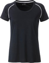 James and Nicholson Dames/Dames Sport T-Shirt (Zwart/Wit)