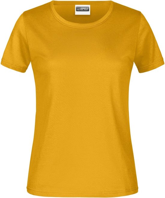 James And Nicholson Dames/dames Ronde Hals Basic T-Shirt (Goudgeel)