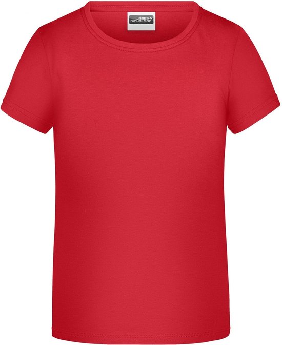 James And Nicholson Childrens Girls Basic T-Shirt (Rood)