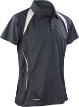 Spiro Heren Sport Team Spirit Performance Polo Shirt (Zwart/Wit)