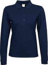 Tee Jays Dames/dames Luxe Stretch Poloshirt met lange mouwen (Marineblauw)