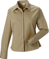 Russell Collectie Dames/Dames Lange Mouw Klassiek Twill Shirt (Khaki)