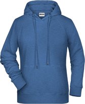 James and Nicholson Dames/dames Raglan Sleeved Hoodie (Licht Denimmelange)