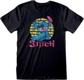 Lilo & Stitch - Vintage Stitch  Unisex T-Shirt Zwart