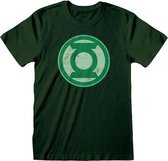 DC Comics Green Lantern Heren Tshirt -S- Distressed Logo Groen
