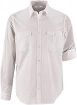 SOLS Heren Birma Roll Mouw Poplin Shirt (Wit)