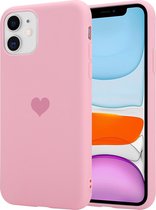 Sweetheart silicone case geschikt voor Apple iPhone 11 - roze