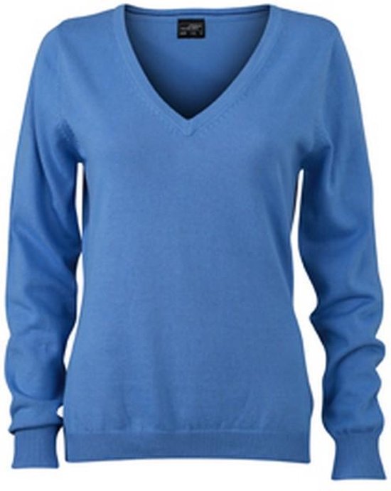 James and Nicholson femmes / dames col en V pullover (bleu glacier)