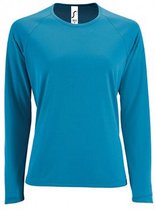 SOLS Dames/dames Sportief T-Shirt met lange mouwen (Aqua)
