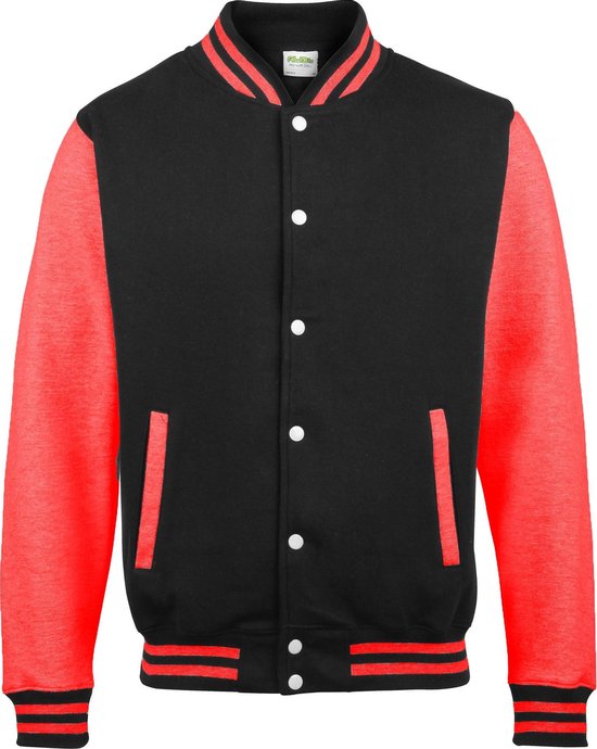 Blouson AWDis College, Jet Black / Fire Red Taille XS