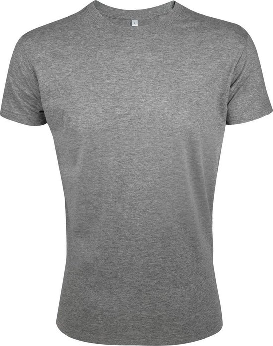 SOLS T-shirt à manches courtes Regent Slim Fit pour hommes (Gris chiné)