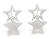 Dielay - Oorbellen Sterren - RVS - 12 mm - Zilverkleurig