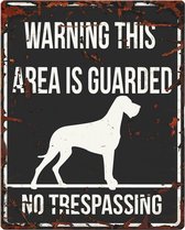 D&D Waakbord / Warning sign square danish dog gb Zwart 20x25cm