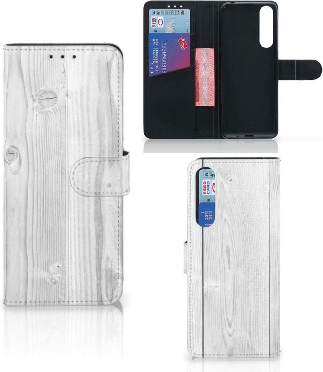 Sony Xperia 1 II Book Style Case White Wood