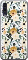 Samsung Galaxy A70 hoesje siliconen - Lovely flowers - Soft Case Telefoonhoesje - Bloemen - Geel