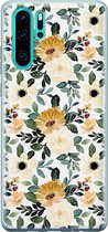 Huawei P30 Pro hoesje - Lovely flowers - Soft Case Telefoonhoesje - Bloemen - Geel