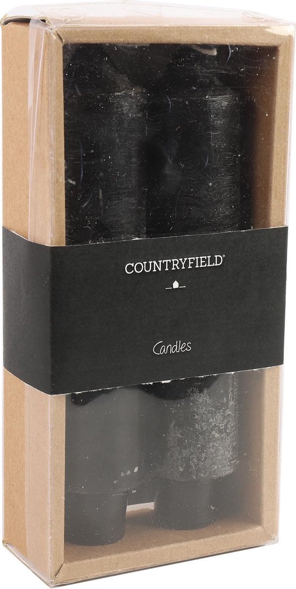 Set van 2 kaarsen Countryfield 15,5cm | Zwart