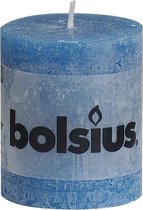 Bolsius stompkaars rustiek zeeblauw - 80 x 68 mm