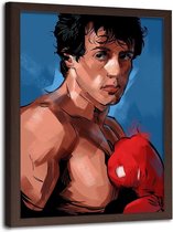 Foto in frame , Rocky , 70x100cm , rood bruin blauw ,wanddecoratie ,  Filmposter