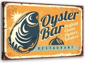 Schilderij Uithangbord Oyster bar, 2 maten, zwart/oranje