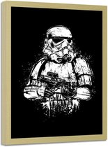 Foto in frame , Filmpersonage , Trooper , 70x100cm , zwart wit , wanddecoratie , Premium print