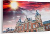 Schilderij - Amsterdam Centraal — 90x60 cm