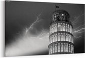 Schilderij - Toren van Pisa in de nacht — 100x70 cm