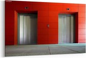 Schilderij - Twee liftdeuren — 100x70 cm