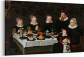 Schilderij - Welvarende calvinistische familie — 100x70 cm