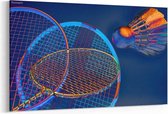 Schilderij - Artistiek badminton — 100x70 cm