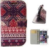 iPhone 6 6s Hoesje Wallet Case Mozaiek Bruin